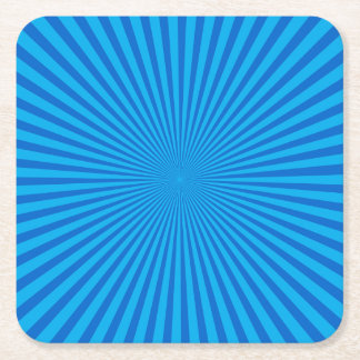 Dessous-de-verre Carré En Papier Arrière - plan Blue Retro Sunburst