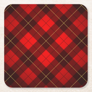 Dessous-de-verre Carré En Papier Arrière - plan de tartan de Wallace