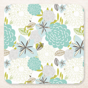 Dessous-de-verre Carré En Papier arrière - plan floral 5