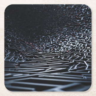 Dessous-de-verre Carré En Papier "arrière - plan noir orange 3D"