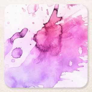 Dessous-de-verre Carré En Papier Arrière - plan peint à la main 5 d'aquarelle
