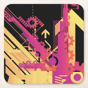 Dessous-de-verre Carré En Papier Arrière - plan tramé technique 7