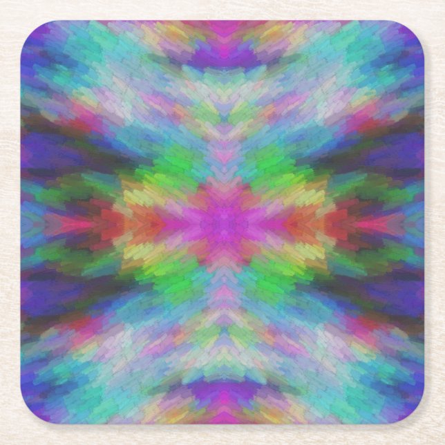 Dessous-de-verre Carré En Papier Art coloré de teinture à tarte (Devant)