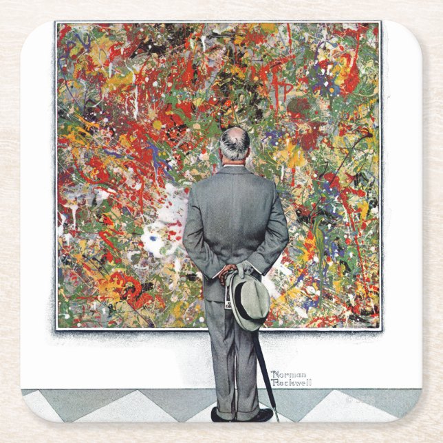 Dessous-de-verre Carré En Papier Art Connoisseur par Norman Rockwell (Devant)
