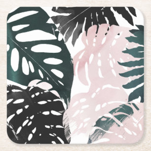 Dessous-de-verre Carré En Papier Articules de palmiers paradisiaques