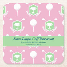 Assiette de fête de ligue de golf - Rose et Vert