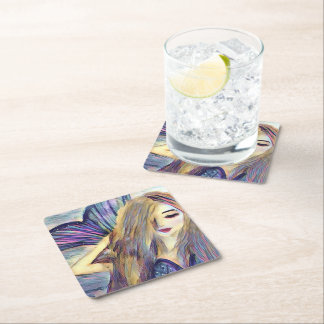 Dessous-de-verre Carré En Papier Assiettes en papier personnalisées thème sirène