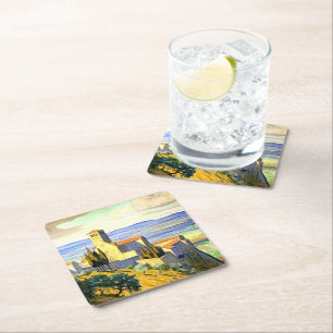 Dessous-de-verre Carré En Papier Assise, Italie - peinture d'art,