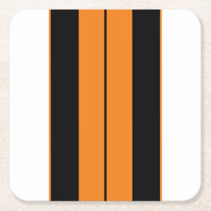 Dessous-de-verre Carré En Papier Athlétique Noir Blanc Lumineux Orange Racine Grand