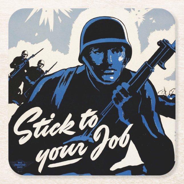 Dessous-de-verre Carré En Papier Attaque à la tête de la plage sur le champ de bata (Devant)