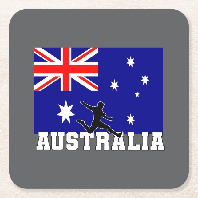 Dessous-de-verre Carré En Papier Australia Football Soccer Australia National Team (Devant)
