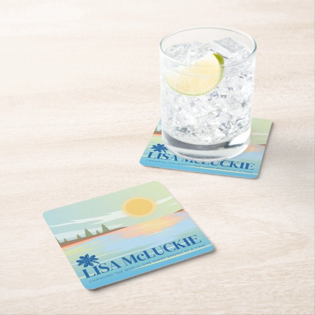 Dessous-de-verre Carré En Papier Auteur Lisa McLuckie Drink Coasters (En situation)