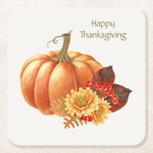 Dessous-de-verre Carré En Papier Automne Citrouille Dessous de verre papier