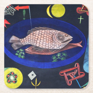 Dessous-de-verre Carré En Papier Autour du poisson, Paul Klee