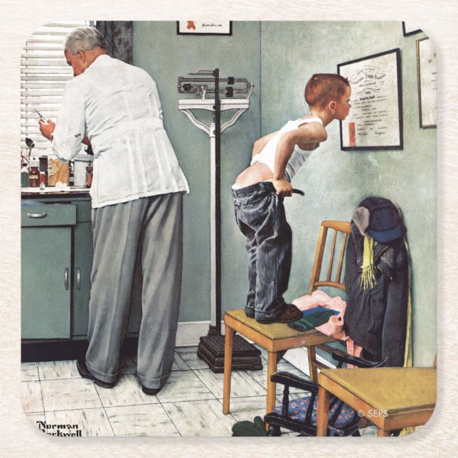 Dessous-de-verre Carré En Papier Avant le tir ou au docteur (Devant)
