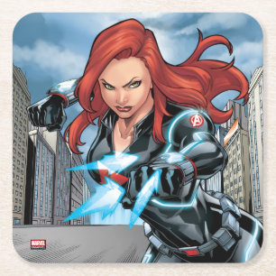 Dessous-de-verre Carré En Papier Avengers Classics Attaque de Black Widow
