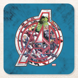 Dessous-de-verre Carré En Papier Avengers Classiques Logo Intérieur Avengers