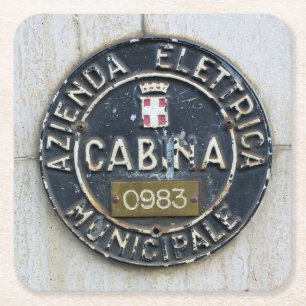 Dessous-de-verre Carré En Papier Azienda Electrica Municipale Cabina -Milano, Itali
