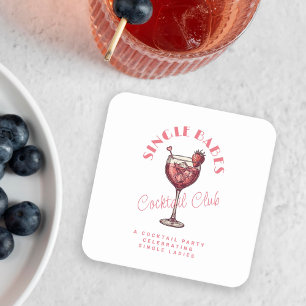 Dessous-de-verre Carré En Papier Babes simples Cocktail rose Filles Nuit