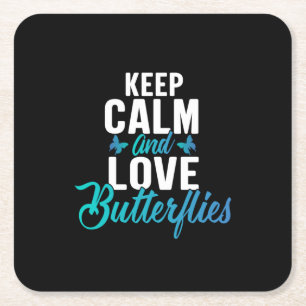 Dessous-de-verre Carré En Papier Babfly Keep Calm and Love Butterfly