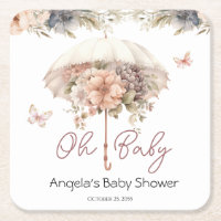 Baby shower à parapluie Vintage rose Floral
