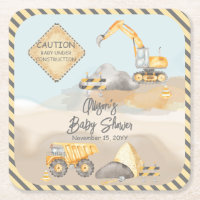 Baby shower de camion de construction
