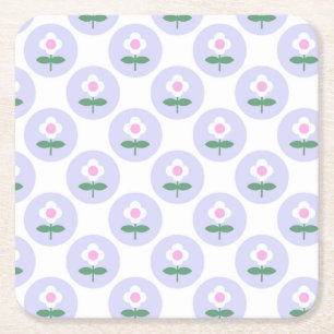 Dessous-de-verre Carré En Papier Baby shower de fleurs mauve de marguerite en fleur