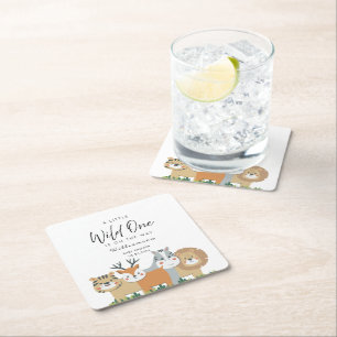 Dessous-de-verre Carré En Papier Baby shower Jungle Safari