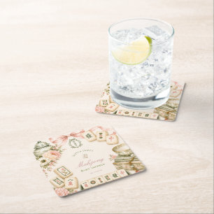 Dessous-de-verre Carré En Papier Baby-shower Mahjong