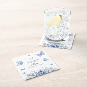 Dessous-de-verre Carré En Papier Baby shower petit papillon