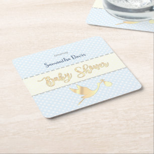Dessous-de-verre Carré En Papier Baby shower pour bébé en Bouche d'or