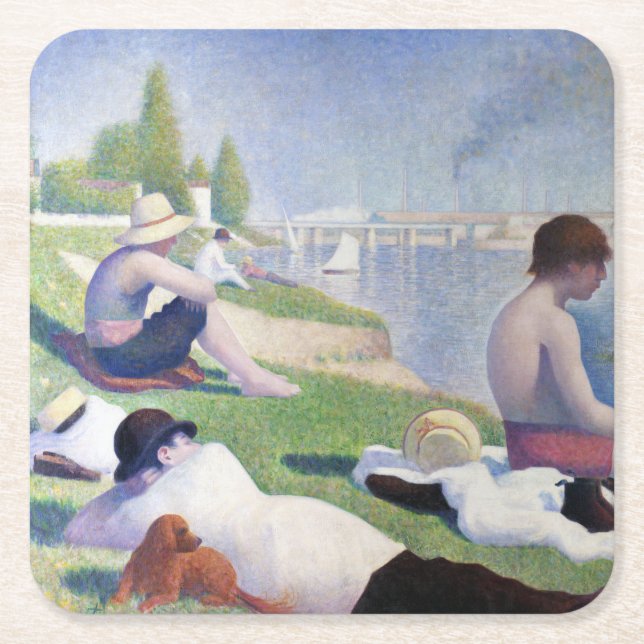 Dessous-de-verre Carré En Papier Baignoires en Asnières, Seurat (Devant)