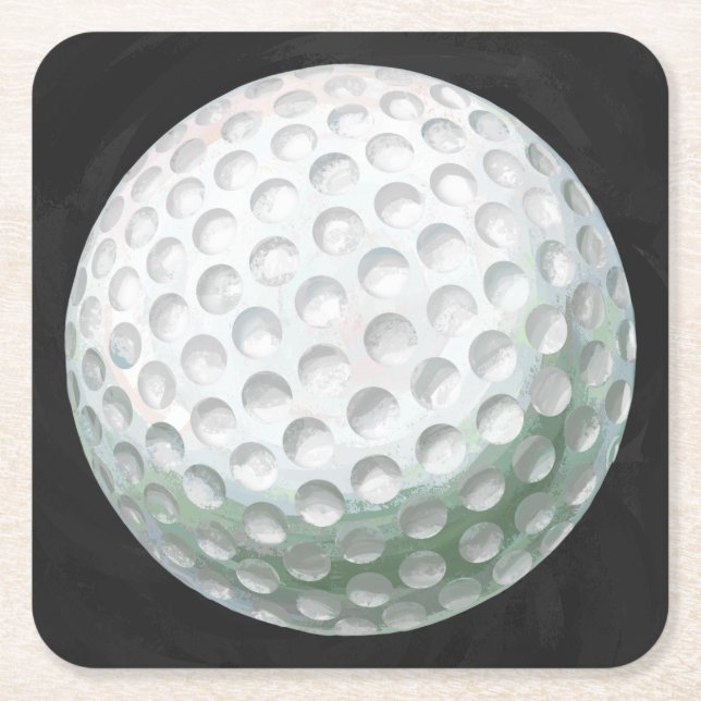 Dessous-de-verre Carré En Papier Bal de golf (Devant)