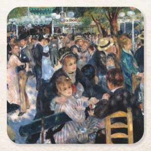 Dessous-de-verre Carré En Papier Balle au Moulin de la Galette, Auguste Renoir