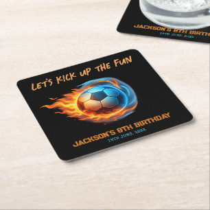 Dessous-de-verre Carré En Papier Balle de Football Anniversaire Sportif 