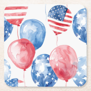 Dessous-de-verre Carré En Papier Ballons patriotiques USA