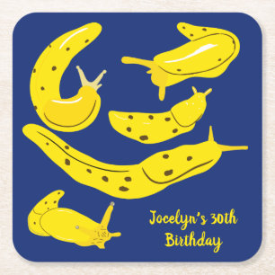 Dessous-de-verre Carré En Papier Banana Slugs Yellow and Blue Custom Party