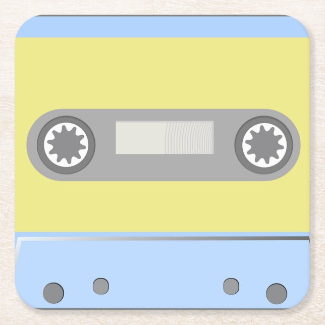 Dessous-de-verre Carré En Papier Bande Cassette (Devant)