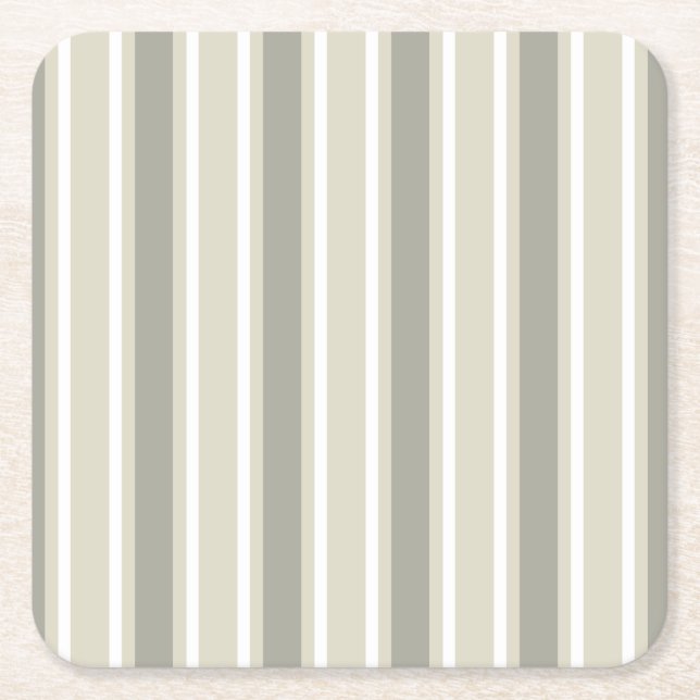 Dessous-de-verre Carré En Papier Bande de bonbons beige (Devant)