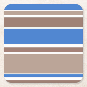 Dessous-de-verre Carré En Papier Bandes Brown et bleues
