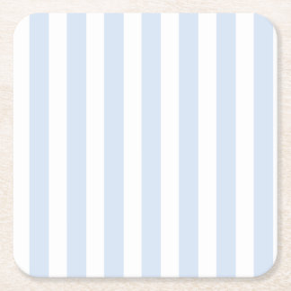 Dessous-de-verre Carré En Papier Bandes de bonbons bleu pâle et blanc