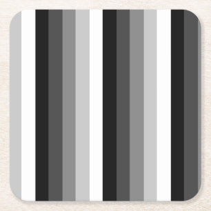 Dessous-de-verre Carré En Papier Bandes d'ombre noir et blanc
