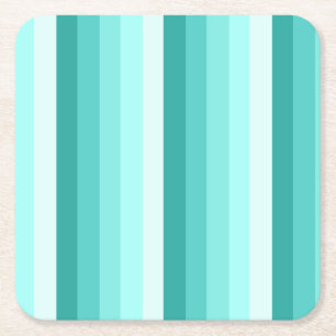Dessous-de-verre Carré En Papier Bandes d'ombre turquoise