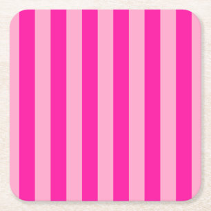 Dessous-de-verre Carré En Papier Bandes verticales rose chaud