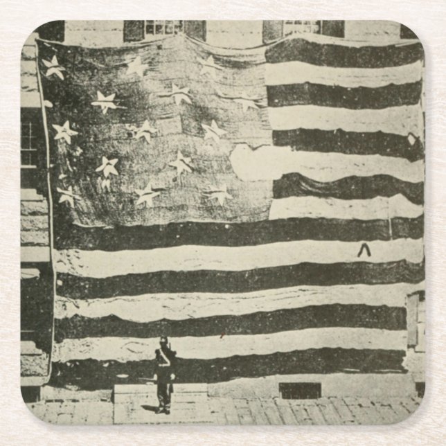 Dessous-de-verre Carré En Papier Bannière étoilée : drapeau américain à l'écran (Devant)