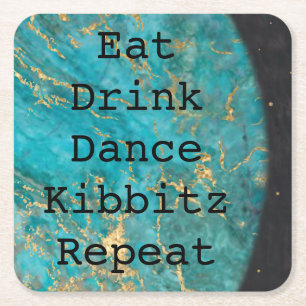 Dessous-de-verre Carré En Papier Bar ou Bat Mitzvah Espace Cosmic