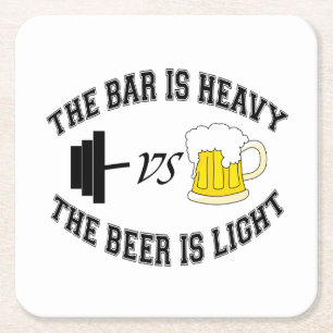 Dessous-de-verre Carré En Papier Barbell vs bière