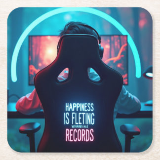 Dessous-de-verre Carré En Papier Barre Mat : La victoire a des enregistrements