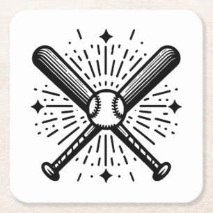 Dessous-de-verre Carré En Papier baseball vintage