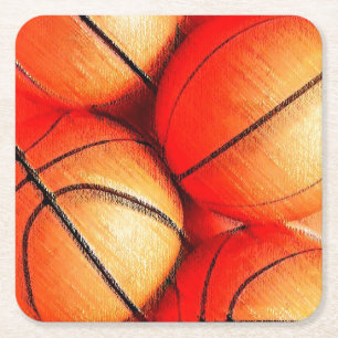 Dessous-de-verre Carré En Papier Basket-ball